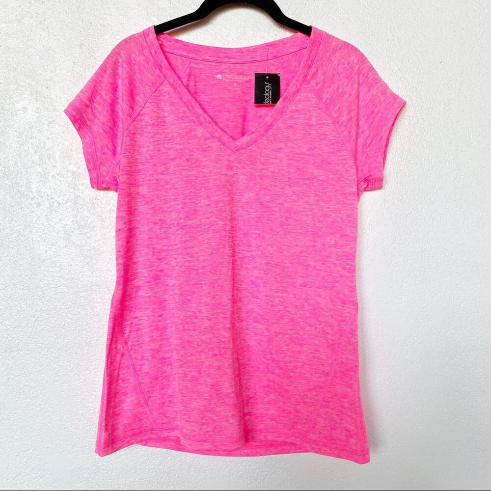 Ideology V-Neck Molten Pink Quick Dry Top Size Small